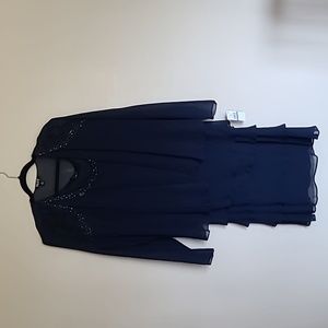 Navy blue dress and jacket set